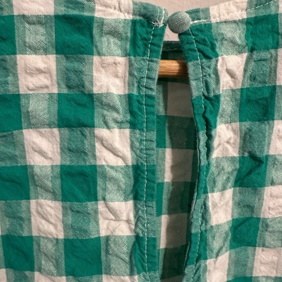 a new day Green White Checkered Gingham Puff Sleeve Midi Sheath Dress Large - Picture 9 of 11